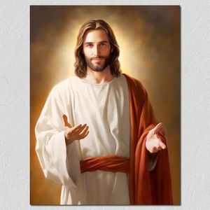 Modernt konstporträtt Oilmålningar Jesus Kristus Handgjorda Vackra kristna målningar Canvas Artwork vardagsrum Väggdekor