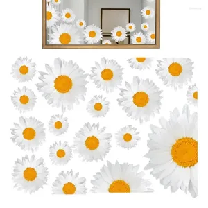 Window Stickers Electrostatic Decals Flowers Floral Print Daisy Sticker Semitransparent Glass Clings