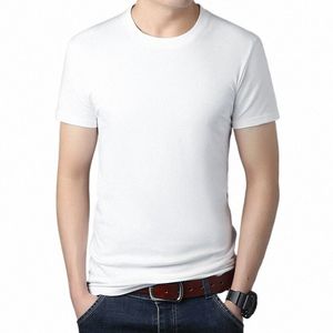 2023 Summer New Mens Tshirt 100% Cott White Solid T Shirt Men Causal O Neck Short Sleeve Tshirt Men Daily Tops Tees Plus Size Z42p#