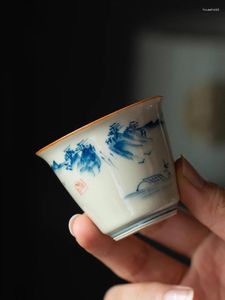 Tazze Piattini Tazza da tè dipinta a mano Tazza Master in ceramica Set singolo di teiera per degustazione di tè di fascia alta