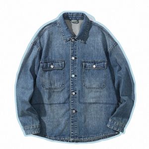 denim Jacket Men's Classic Vintage Streetweat Work Coats Lg Sleeve cowboy jacket Baggy Outdoor Cam Causal Men Clothing 10LE#