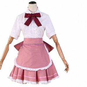 Anime Chobits Chi Cosplay Kostüm Chi Perücke Rosa Maid Dr Lolita Accories Frau Sexy Kawaii Halen Geburtstag Party Anzug u4Re #