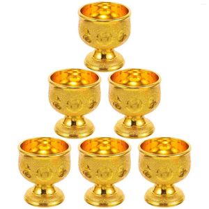 Copos descartáveis, canudos, 6 peças, o Santo Graal para Buda no Salão Ancestral, multifuncional, suprimentos de altar, oferta de água, templo de mesa