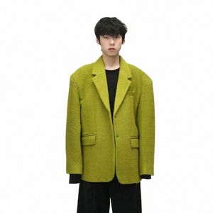 iefb Men's Woolen Blazers Fi Niche Design Busin Casual Suit Coat High Grade Wool Shoulder Pad Jackets Autumn New 9C2662 01wJ#