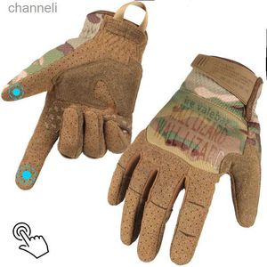 Tactical Gloves Men Camouflage Full Finger Sports Riding Hunting Hiking Biker Motorcycle Paintball Mittens YQ240328