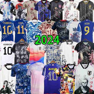 2024 Japão Futebol Jerseys Desenhos animados UEDA ITO ISAGI ATOM TSUBASA MINAMINO DOAN KUBO MITOMA TOMIYASU Endo NAKATA 22 23 24 Uniforme japonês Camisa de futebol T Dragão chinês