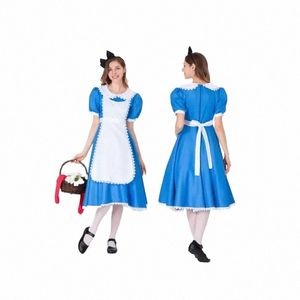 new Adult Alice in Wderland Cosplay Japanese Anime Maid Clothes Halen Costumes for Women H63D#