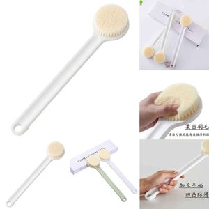 2024 Long Handle Soft Bristle Shower Brush Bath Brush Adult Back Cleaning Brush Body Scrubber Shower Hair Brush Exfoliating Brush