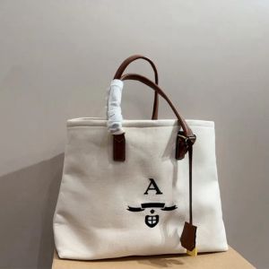 Nova moda casual tote carta lona saco de compras ombro único carregando grande capacidade saco de praia