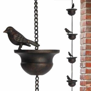 Film Rain Chain Birds Shape Chimes for Gutter Roof Decoration Metal Drainage Rain Chain Downspout Tool for Divert Water Away