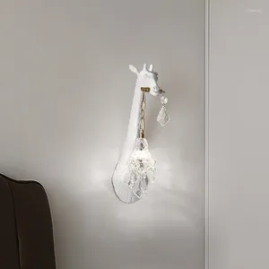 Wall Lamp Giraffe In Love Designer Resin Animal Lamps Atmosphere Bedside Lighting Corridor Living Room Cute Decor Light