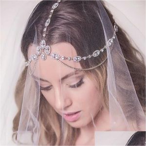 Grampos de cabelo barrettes mulheres moda strass cabeça corrente em camadas bandana borla noiva acessórios jóias entrega gota hairjewelry otxhw