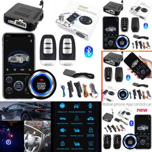 Uppgradera Ny fjärrstart Stopp Kit Bluetooth Mobiltelefon App Control Engine Tändning Öppna stammen PKE Keyless Entry Car Alarm
