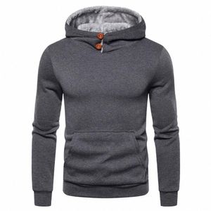 Erkekler Sonbahar ve Kış Traimi Düz Renk Koyu LG Kapşonlu Gevşek Sweatshirt Coats Poler Hombre Sudaderas Hombre Y9UW#