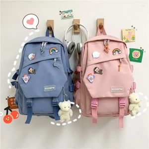 Borse portaoggetti Zaini multicolori per donne Cartoni animati Ragazze Zaino coreano Borsa a tracolla piccola in tela estiva Mini zaino da viaggio