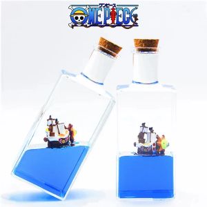 Miniatyrer 3D One Piece Cruise Ship Fluid Drift Bottle Sunny Ship Going Merry Boat Floating Boat Ornament Dekompression Toy Home Decor