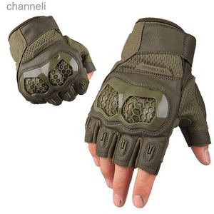 Тактические перчатки черные мужские и женские альпинистские тренировочные перчатки без пальцев для рыбалки мотоциклетные байкерские варежки YQ240328