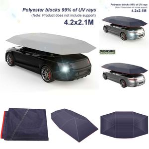 Upgrade Universal Insulated Car Canopy Waterproof Uv-proof Outdoor Vehicle Carport Sunshade Tarpaulin Shed Hood