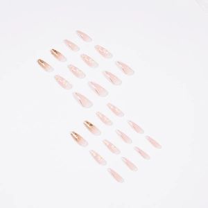 Новый 2024 24pcs French Fake Nails Short Art Nail Tip