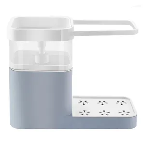 Liquid Soap Dispenser BEAU-Liquid Sponge Holder Towel Rack Bowl Washing Dish For Kitchen 4-In-1 Set