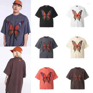 Men's T Shirts Summer Designer Men Women Oil Painting Butterfly Print Short Sleeve Couple High Street Tee