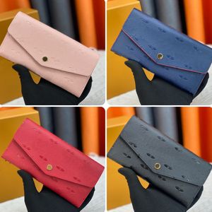 Flowers designer wallets luxury Women leather buckle purse High Quality Classic Embossed Letters coin Purse Original Box checked card holder long wallet