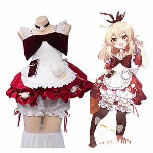 i lager Uwowo Klee Cosplay Maid Costume Dr Game Genshin Impact Fanart Klee Cosplay Exclusive Maid Halen Costumes 45SC#