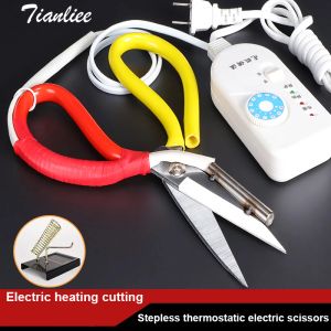 Calligraphy 220v Electric Heat Scissors Thermal for Cutting Fabric Sharp Cutter Fabrics Rope Ribbon Webbing Cloth Sewing Leather Craft Tools