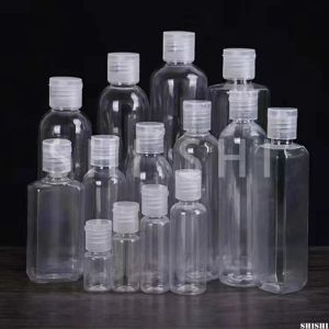 Aksesuarlar 50 PCS Temiz Flip Kapak Şişeleri Kozmetik Örnek Konteynerler Seyahat Sıvı Şampuan Doldurulabilir Şişeler Plastik Pet 5ml 50ml 60ml 100ml