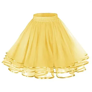 Skirts Women Vintage Tulle Skirt Adult Fancy Ballet Dancewear Party Costume Ball Gown Mini Summer Elastic Waist Pleated