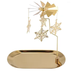 Candle Holders Snowflake Flying Tray Rotating Candlestick Creative Holder Practical Candleholder Trim Durable Decorative Tea Light To