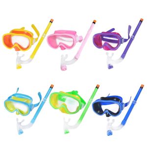 652F Children Snorkel Set Scubas Snorkeling Masks Swimming Goggles Glasses with Dry Snorkels Tube Equipment Diving Gear Kits 240321