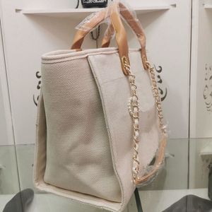 비치 백 디자이너 여행 어깨 가방 쇼핑백 고급 Deauville Canvas Womens Pearl