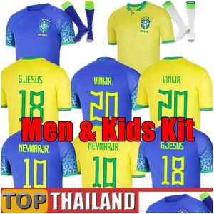 Soccer Jerseys 2022 2023 Brasil Brazils Vini Jr Raphinha Jesus Br G Camiseta De Futbol Martinelli Football Shirt Casemiro Antony Men K Ot4Iv