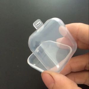 Jars 100 PCS Empty Plastic pp Clear Small Empty Square Box Jewelry Ear Plugs Container Nail Art Colorful Decor Diamond Storage Case