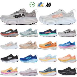 Hokka Boondi 8 Sneaker Cliftoon 9 Buty do biegania Atletyczny biegacz Hokkas Triple Białe Białe przybrzeżne niebo Sand Belwether Blue Outdoor Mens Trener