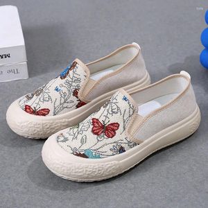 Casual Shoes 2024 For Woman Vulcanize Spring Round Flats Toe Butterfly Platies Platforme Zapatilla