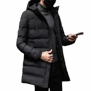 Erkekler Down Coats Sıradan Fi Düz Renk İnce Kapşonlu Ceketler Zip LG Kalın Sıcak Erkekler Kış Sıcak Katlar K5UG#