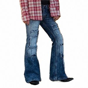 Jeans svasati stile americano elasticizzati patch vintage Pantaloni streetwear da uomo con giunture di testa Tasca per jeans casual quotidiani da uomo per giovani 23 61GB #