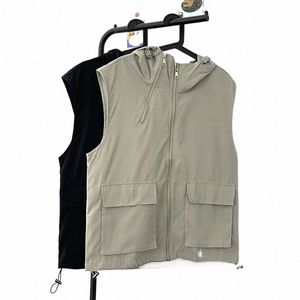 gilet da uomo gilet cargo con cappuccio tattico techwear militare minimalista tutto-fiammifero adolescenti cool americano streetwear vestiti fi 60QN #