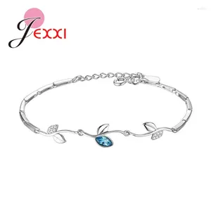 Charm Bilezikler Kübik Zirkon Zeytin Yaprağı Kadınlar için Kızlar 925 Sterlling Gümüş Bilezik Bangles Moda Modaya Modaya Gizli Femme Hediye