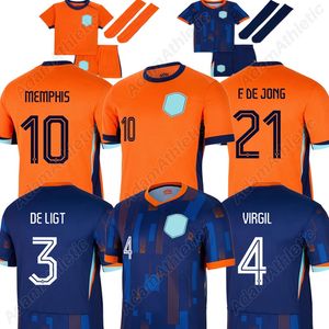 Oranje Futbol Forması 2024 Oranje Futbol Gömlekleri 24 25 Evde Jersey Çocuk Kiti Oyuncu Versiyonu