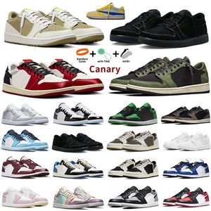 Kanary 1 1S Low Home Away Buty koszykówki golf czarna oliwkowa multi pastel odwrotna ciemna mokka oliwna fragment wilk szary żagiel czarny fantom panda sneakers