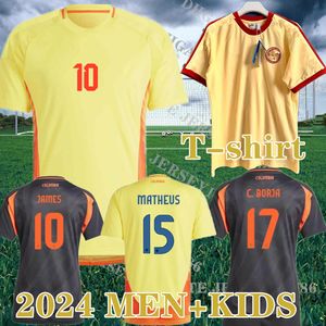 24/25 Colombia Soccer Jerseys James 2025 Columbia Pure Cotton Retro Casual T-shirt Camisetas 2024 Copa America D.Valoyes Arango C. Chucho Cuadrado Home Away Shirt