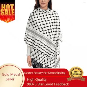 Scarves Palestinian Hatta Kufiya Folk Shawls Wraps Women Winter Large Soft Scarf Palestine Pashmina Tassel