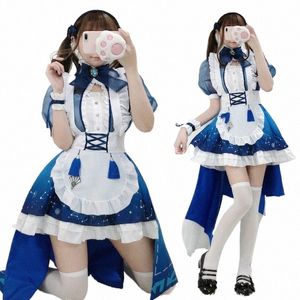 Japon cosplay kostümü tam set hizmetçi dr üniforma temptati anime sevimli 5 parçalı vestidos sahne performans iş kıyafetleri i6bg#