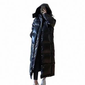 sier glossy down cott jacket women's loose lg coat 2022冬の防風雨プルーフ厚いフード付きパーカーオーバーコート女性p1z7＃