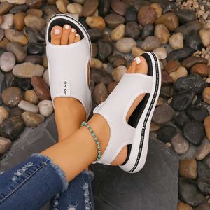 Sandalen Womens Elastic Strick Casual 2023 Summer Wedge Platform Beach Sport Plus Size 43 Jer H2403280BXD