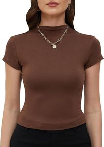 Women Casual Basic Crop Tops Short Sleeve Modal T Shirt Mailard Slim Fit Top