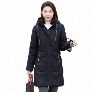 Casacos de comprimento médio para baixo cott para roupas femininas 2023 novo inverno coreano acolchoado jaqueta feminina luz casacos com capuz sólido casaco r7aW #